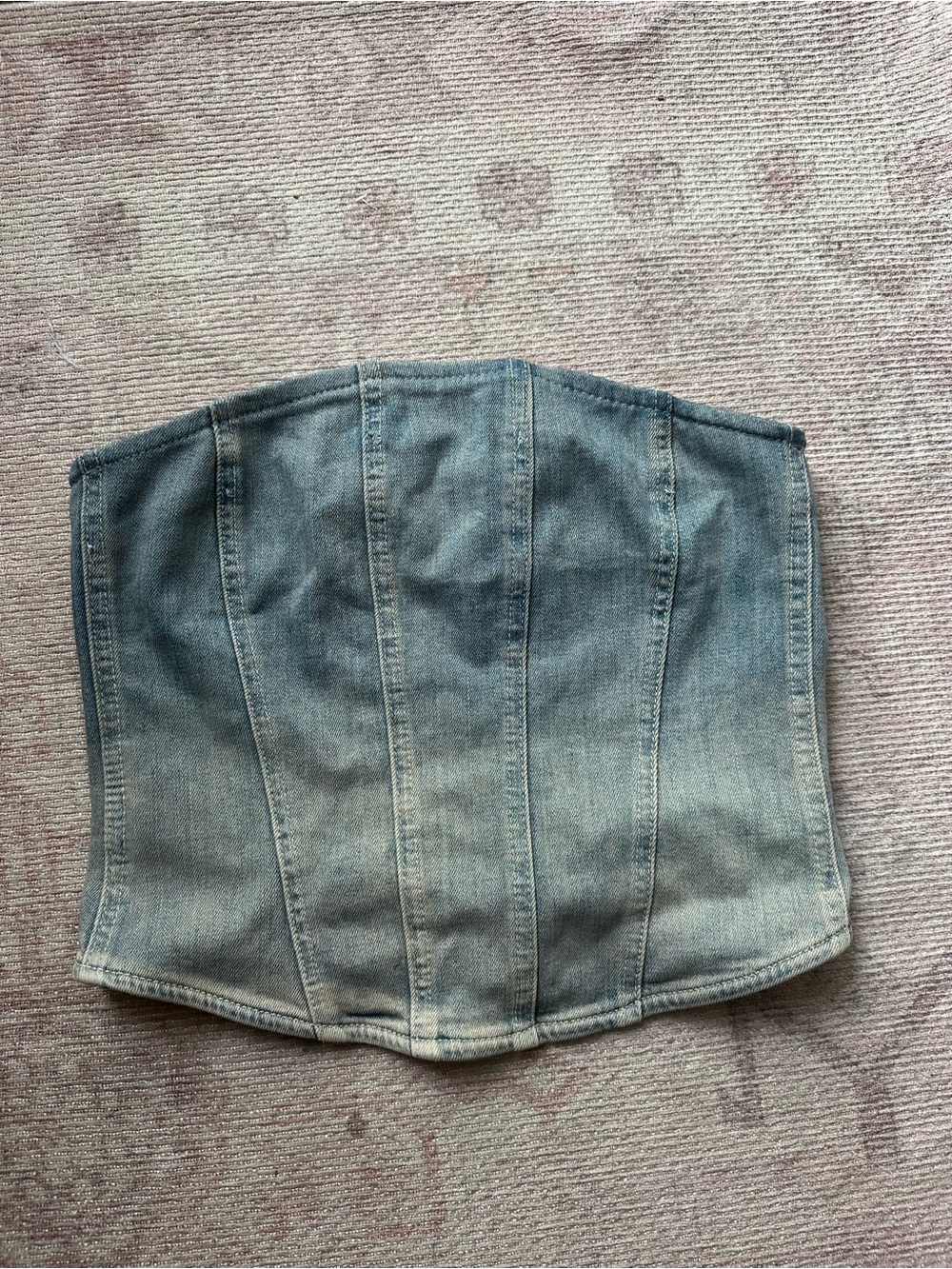 Zara light blue denim corset top